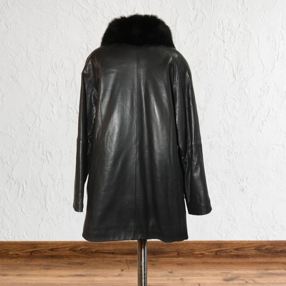 Vintage Leather & Rabbit Coat. - Picture 4 of 17